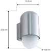 Image de Lindby - Wandlamp buiten - 1licht - Aluminium, glas - H: 21.5 cm - E27 - aluminium, wit
