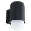 Image de Lindby - Wandlamp buiten - 1licht - Aluminium, glas - H: 21.5 cm - E27 - zwart, wit