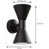 Image de Lucande - Wandlamp buiten - 2lichts - Aluminium, glas - H: 21.4 cm - GU10 - zwart