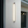 Image de Lindby - LED wandlamp buiten - 1licht - Aluminium, polycarbonaat - H: 120 cm - steengrijs, wit - Inclusief lichtbron