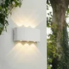 Image de Lindby - LED wandlamp buiten - 3lichts - Aluminium, glas - H: 8 cm - wit - Inclusief lichtbronnen