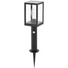 Image de Lindby - Solar buitenverlichting - 1licht - Glas, aluminium, roestvrij staal, kunststof - H: 50 cm - zwart, transparant - Inclusief lichtbron
