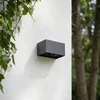 Image de Lindby - LED wandlamp buiten - 4lichts - Aluminium - H: 10 cm - zwart - Inclusief lichtbronnen