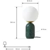Image de Lindby - tafellamp - 1licht - Marmer, glas - H: 39.5 cm - E27 - groen, wit