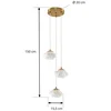 Image de Lindby - hanglamp - 3lichts - Glas, ijzer - G9 - wit, messing