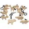 Image de Eduplay houten dieren sleutelhangers set - 12 stuks - multicolor.