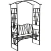Image de tectake® Pergola Rozenboog met Zitbank   Weersbestendige Klimboog voor Tuin met Comfortabele Bank