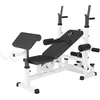 Image de Gorilla Sports Universele Halterbank Wit - Verstelbare Fitness Bank - Homegym Bank - Dipsteunen - Haltersteunen - Butterflies - Leg Curl