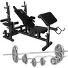 Image de Gorilla Sports Universele Halterbank Wit + 108 kg Halterset - Gripper Gietijzer