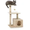 Image de lionto kattenkrabpaal 85 cm, ruimtebesparend & met sisalstammen, beige