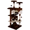 Image de lionto Kattenkrabpaal 130 cm groot, met trap, grot & speelballen, bruin/beige