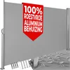 Image de tectake® Uitschuifbaar Aluminium Windscherm met Oprolmechanisme - Zonnescherm - Tuinscherm - 160 x 300 cm - Grijs Balkonscherm - Ondoorzichtbaar Privacyscherm - Markiesdoek