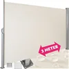 Image de tectake® Uitschuifbaar Aluminium Windscherm met Oprolmechanisme - Zonnescherm - Tuinscherm 180 x 300 cm - Beige Balkonscherm - Ondoorzichtbaar Privacyscherm - Markiesdoek