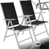 Image de tectake® Tuinstoelen - Set van 2 - Campingstoelen met 7-voudig Verstelbare Hoge Rugleuning - Opklapbaar en Lichtgewicht - Aluminium Frame met Ademend Textileen Gaas - Stoelen voor Tuin en Balkon - Grijs - Zwart