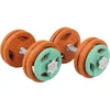 Image de Gorilla Sports Dumbbellset 30 kg - 2 x 15 kg - Gripper Gietijzer - Rubber Coating - Halterset - 30 mm