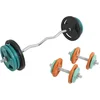 Image de Gorilla Sports EZ-curlset 70 kg Gietijzer Rubber Coating - Halter met gewichten - 30 mm