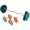 Image de Gorilla Sports EZ-curlset 70 kg Gietijzer - Rubber Coating - Halter met gewichten - Veersluiting 30 mm