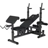 Image de Gorilla Sports Universele Halterbank Zwart - Verstelbare Fitness Bank - Homegym Bank - Dipsteunen - Haltersteunen - Butterflies - Leg Curl