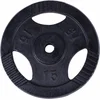 Image de Gorilla Sports Gewichtsschijf - Halterschijf - 15 kg - Gripper Gietijzer - zwart - 30 mm