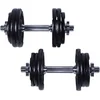 Image de Gorilla Sports Dumbellset 27,5 kg - Halterset - Gripper Gietijzer - Zwart - 30 mm