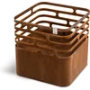Image de höfats CUBE Vuurkorf roestige vuurplaats, barbecue, kruk en tafel voor tuin en terras, van roestvrij staal met ingebouwde blusfunctie
