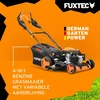 Image de FUXTEC 4-in-1 Benzine Grasmaaier FX-RM5196PRO   6 pk (4,4 kW)   51 cm Maaibreedte   Flexibele Aandrijving   4-Takt   Maaihoogte 25 75 mm   60 L Grasopvangbak   Mulchen & Zij-uitworp