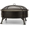 Image de Blumfeldt 2-in-1 Vuurschaal - Vuurschaal voor Tuin met RVS Grillrooster, Vuurschalen FireView Concept, Vonkenscherm, Draagringen, Pook & Grillrooster, Stijl: Catania, Zwart