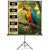 Image de tectake® Projectiescherm met Statief - 178 x 178 cm - Traploos Instelbaar, HD-waardig, Geschikt voor 1:1, 4:3, 16:9 - Gecoat Staal en PVC-laag - 98" Beelddiagonaal
