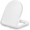Image de Blumfeldt Senzano toiletdeksel wc bril toiletzitting - D-vorm - sluit automatisch - afneembaar - antibacterieel - van Duroplast en roestvrij edelstaal - eenvoudige montage - 45 cm 150 kg - RVS - voor Badkamer - Geruisloos Soft-Close