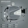 Image de tillvex® Slanghaspel Water Grijs 20m met Wandbevestiging & Transportgreep | Slangoproller met Handdouche en Tuinslang | 180° Zwenkbaar | Wand-Slangbox met Oprol-Automatiek