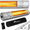 Image de TRESKO infrarood warmtestraler, 2000 W, met afstandsbediening, elektrisch, voor op het terras, met 3 warmtestanden, terrasstraler, voor binnen en buiten, wandverwarming, infraroodstraler, straler voor de luiertafel