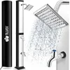 Image de tillvex zonnedouche 40 liter inclusief Beschermhoes | Tuindouche voor de tuin warm water | Zwembad-douche camping | zonder stroomaansluiting | met kraan en regendouchekop | Tuinslangaansluiting
