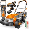 Image de MASKO® Accu Grasmaaier ECO-X10 incl. 1 Li-Ion accu 4 Ah & dubbele lader   Grastrimmer, 25-75 mm snijhoogteverstelling, 33/37/43 cm snijbreedte, incl. handschoenen & borstel