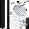 Image de KESSER® Buitendouche zonneenergie - Tuindouche Solar 60 Liter Warm Water max. 60°C Camping Douche met Geïntegreerde metalen Douchebak inclusief Beschermhoes - Zwart