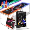 Image de KESSER® Beerpong-Tafel / Beerpong - Set met Kaartspel Drinkspel - incl. 100 Bekers (50 Rood & 50 Blauw), 6 Ballen + Regelboek Party Games Tafel In Hoogte Verstelbaar Opvouwbaar - Klassiek - met LED
