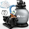 Image de tillvex Zandfiltersysteem 13.200L/h tot 40.000L + 1200g Filterkogels | Zandfilterinstallatie 7-weg ventiel & Adapter Ø32-38mm | Zwembadfilter met drukweergave | Zandfilter zwembad (Grijs)