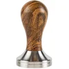 Image de SORSO Barista tamper, roestvrij staal, met houten handvat, 51 mm   Bruin