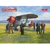 Image de ICM Modelbouwpakket Vliegtuigen - 48094 Polikarpov I-153 Propeller Vliegtuig met Luftwaffe-piloten en Grondpersoneel Plastic - 1:35 - Modelbouw