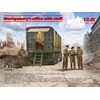 Image de ICM Modelbouwpakket Diorama - 35604 Montgomerys Kantoor met Personeel - WWII Figuren en Leyland Retriever Truck - Diorama Plastic - 1:35 - Modelbouw
