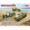 Image de ICM Modelbouwpakket Militaire voertuigen - DS3528 Amerikaanse Militaire Vrachtwagens WWII - 3 Stuks - G7117 + Studebaker US6-U3 + US6-U5 Plastic - 1:35 - Modelbouw