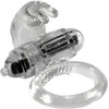 Image de Rabbit Silicone Vibrating - Transparant - cockring