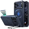 Image de ESR Hoesje Geschikt voor iPhone 17 Pro - Cyber Tough Stand - Compatibel met MagSafe / Qi2 - Back Cover met Standaard - Kickstand - Camera Control - Blauw