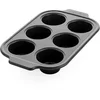 Image de GreenPan Bistro Muffinvorm - 6 muffins - PFAS-vrije antikleeflaag - Keramische bakvorm - Ovenbestendig tot 230°C - Zwart