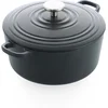 Image de BK Bourgogne Braadpan Gietijzer 24cm/4.2l - inductie braadpan - gietijzeren braadpan - ovenbestendig tot 230 graden - deksel met druipringen - wit geëmailleerde binnenkant - Earl Grey