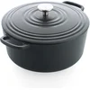 Image de BK Bourgogne Braadpan Gietijzer 28cm/6.7l - inductie braadpan - gietijzeren braadpan - ovenbestendig tot 230 graden - deksel met druipringen - wit geëmailleerde binnenkant - Earl Grey
