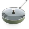 Image de BK Sublime Hapjespan 28cm met deksel - 3.6L - PFAS-vrije antikleeflaag - Hapjespan inductie - Keramische pan -Ovenbestendig tot 220°C - Met glazen deksel - Olijfgroen