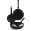 Image de BK Enjoy Keramische Antiaanbak Pannenset 3-delig - Ø20/28cm Koekenpannen - Ø 28cm Hapjespan met deksel   PFAS-vrij   Inductie Koekenpan   Inductie Hapjespan   Ovenbestendig tot 160°C   Vaatwasserbestendig   Snelle opwarming   Koudgrepen - Zwart