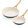 Image de GreenPan Padova Koekenpannenset - Keramisch - 2-delig - 20 en 26cm - PFAS-vrij - Inductie koekenpannenset - Ovenbestendig tot 200°C - Vaatwasserbestendig - RVS handgrepen   Dennengroen