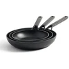 Image de KitchenAid Classic Forged Aluminium koekenpannen set 3-delig - zwart - inductie - anti-aanbak - PFAS-vrij