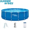 Image de Summer Waves Frame Zwembad Rond -  457 x 122 cm - zwembaden - Inclusief Filterpomp - zwembadpomp - afdekzeil - grondzeil - ladder - onderhoudsset